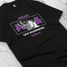 Ackerman T-Shirt Shingeki No Kyojin AOT Anime - Black - View 1