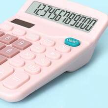 12 Digit Desktop Calculator With Large LCD Display, Office Calculator, Dual Power (Black, Pink And Blue) - Màu xanh lam - Xem 10
