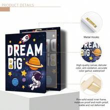3 件/套帆布印刷装饰画、星球、太空墙面装饰、名言、宇宙主题、充满活力的宇航员和励志名言艺术、儿童礼物、室内家居墙面装饰艺术、海报、墙面艺术、房间装饰用品