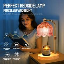 GEEZO Fragrance Candle Warmer Lamp,Electric Candle Warmer With Timer & Dimmer,Mom Christmas Birthday Gifts For Women, House Warming Gifts New Home Bedroom Decor - 鬱金香粉紅 - 查看 3