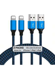 3Pcs/1Pc IPhone Charger Car Carplay Cable, Nylon Braided 10/6/3FT Lightning Cable Fast Charging High Speed Data Sync USB Cord Compatible With IPhone 14 13 12 11 Pro Max XS XR X 8 7 6S 6 Plus SE