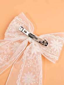 1 PC Set Of Solid Color Double-Layer Lace Ribbon Elastic Hair Clips, Extra Large And Wide Claw Clips Hair Claws Hair Barrettes