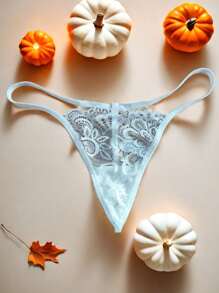 Tangas con bolsillo de encaje y flor transparente, diseño innovador. Nota: El producto no incluye ningún juguete, los juguetes en los calzoncillos son solo para fines de demostración. El artículo es la prenda interior en sí misma, sin juguetes ni accesorios.