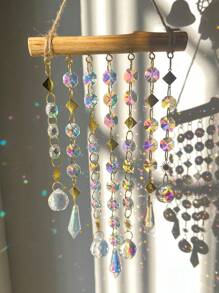 1pc Crystal Dreamcatcher Wind Chime Wall Hanging Decor With Colorful Rainbow Design For Window Room Decoration