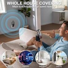 2025 WiFi Extender Signal Booster Dual Band WiFi Repeater 5GHz / 2.4GHz WiFi Amplifier For Home Work Gaming Live Stream, 2 Ethernet Ports WiFi Access 10000sf 60+ Devices Secure Easy Setup - White - View 9