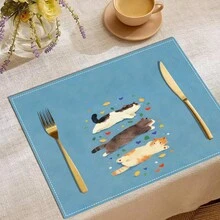 1/4/6/8/12 Stück bedruckte waschbare Tischsets aus Leinen, Oberflächenschutzmatten, Tischsets für Innen und Außen, geeignet für Feierlichkeiten, Küchen- und Esszimmerdekoration