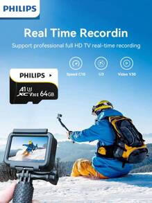 PHILIPS PHILIPS hochkompatible, großvolumige Speicherkarte, stabile Lese- und Schreibvorgänge, langanhaltend, vollständig kompatibel mit allen Arten digitaler Geräte, ermöglicht einfaches Speichern von Fotos, Videos und wichtigen Dateien und erfüllt verschiedene Nutzungsanforderungen wie tägliches Fotografieren, Datensicherung, Audio- und Videoaufnahmen usw.!