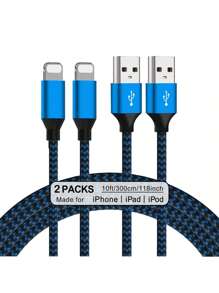 3Pcs/1Pc IPhone Charger Car Carplay Cable, Nylon Braided 10/6/3FT Lightning Cable Fast Charging High Speed Data Sync USB Cord Compatible With IPhone 14 13 12 11 Pro Max XS XR X 8 7 6S 6 Plus SE