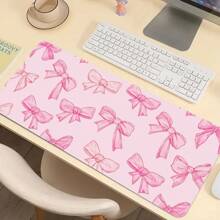 Bowknot Large Mouse Pad, Office Desk Mat, Keyboard Pad, Full Edge Locking, Anti-Slip Rubber Bottom Texture, Gaming Mouse Pad, Cartoon Pattern Back To School