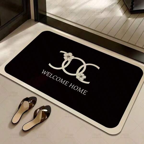 0.3mm Thick Black And White Luxury Design Bath Mat, Non-Slip Bath Mat, Bathroom Mat, Quick Absorption, Quick-Drying, Non-Slip Water Absorption, Bathroom Mat, Soft Absorbent Mat Non-Slip Bath Mat, Bathroom Mat, Quick Absorption, Quick-Drying, Non-Slip Water Absorption, Quick-Drying, Non-Slip, Absorbent Suitable For Kitchen And Bathroom Entrance Mat, Household Bathroom Entrance Absorbent Mat, Bathroom Entrance Non-Slip Quick-Drying Mat