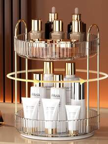 1Pc Makeup Organizer Box, Cosmetic Display Stand For Vanity, Lipstick And Skin Care Storage, Rotating Tabletop Perfume Rack, 360° Rotation - متعدد الألوان - مشاهدة 14