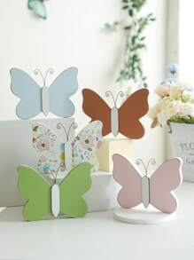 1pc Of Cute And Delicate Butterfly Theme Decorative Ornaments. These Butterflies Have Rich Colors, And Each Butterfly Is Equipped With Delicate Curled Antennae, Exuding A Simple And Charming Atmosphere. It Is Suitable For Nature Lovers And People Who Like Sweet Style Decorations. It Is Perfect For Display On Shelves, Desks Or Windowsills, Adding A Touch Of Natural Beauty And Sophistication To Any Space