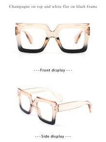 1/4pcs Women Geometric Large Frame Plastic Casual Style Classic Chunky Modern Simple Style Portable Glasses Combination For Driving Daily Life Reading Decoration