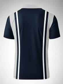 Men's Mixed Pattern Print Polo Shirt And Short 2pcs Set, Business Casual - Multicolor - View 4