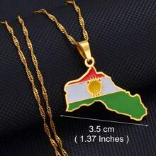 1 pièce Collier pendentif à gros charms de 5 cm, couleur argent/or, bijoux kurdes pour femmes et hommes