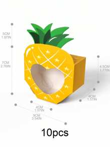 10pcs/5pcs/1pc Super Cute & Adorable Fruit Shaped Gift Boxes With Transparent Window, Creative Pineapple, Apple, Carrot Design High Quality Paper Boxes, Great For Party Gifts, Small Items Storage, Desk Decor, Room Decor, Fun Little Box, Ideal Surprise Gift, Thoughtful Choice For Stylish Parents To Spread Love & Joy, Perfect Party Decoration