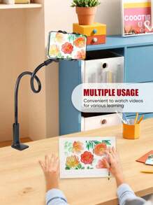 1 pezzo Supporto per telefono, supporto universale regolabile a 360° con collo di cigno, supporto per smartphone da 4-7 pollici, mantiene libera la porta di ricarica, adatto per vari ambienti come salotti, camere da letto, cucine, bagni, ed è anche un'ottima scelta come regalo.