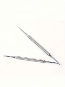 2 pezzi di sollevatore per unghie dei piedi in acciaio inossidabile argento a doppia testina, strumento per rimuovere unghie incarnite e sporcizia, lima per unghie multifunzione, strumenti professionali per pedicure e lima per la bellezza