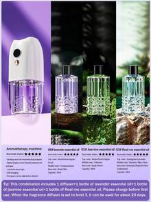 1 pieza Máquina de aromaterapia automática para el hogar, Difusor de aromaterapia SUB pequeño, Vaporizador inteligente de hotel, Difusor de perfume para habitación, Ambientador eléctrico para baño, Recargable, Con luces de ambiente de colores - Multicolor - Ver 16