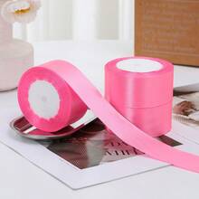 5 卷 4 厘米手工玫瑰缎带，婚礼长椅蝴蝶结装饰，花卉礼品包装饰边，新娘派对装饰，返校情人节