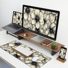 BHJLAXR Large Mouse Pad Pad Hand Drawn Line Flower Design Laptop Decorative Writing Pad For Work, Games, Office, - Color - View 3
