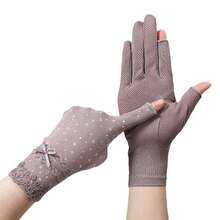 1Pair Women Sunscreen Gloves Female Summer Spring Sun Protection Gloves Cycling Driving Running Thin Elastic Anti-UV Mittens