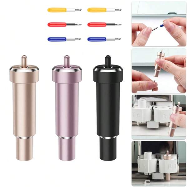 30/45/60°Metal Cut Blades & Housing Compatible With Maker/Maker 3/ Explore Air 2/ Explore 3 Machines; Replaceable Deep-Point Blade & Fine-Point Blade DIY Craft