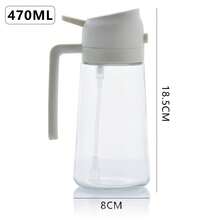 1pc, 2-In-1 Spraying Oil Bottle - Pouring Oil Bottle, Large Capacity Glass Bottle, Multi-Purpose For Home Kitchen - Black - View 15