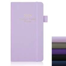 Planificador mensual compacto 2026 - Mini planificador mensual, tamaño de billetera 7.08" X 3.86", cubre de enero de 2026 a diciembre de 2026, papel de 100 g/m², bucle para bolígrafo y bloc de notas, cubierta rígida de piel sintética, excelente para útiles escolares y vuelta al cole - Multicolor - Ver 3