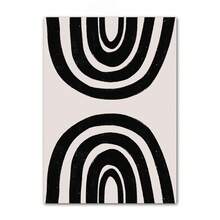 1 幅线条女孩脸叶现代抽象黑白海报和印刷品帆布画墙艺术画适用于客厅家居装饰可选画框 - 彩色 - 查看 35