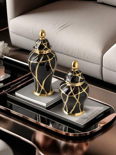 1 chiếc bình hoa gốm sứ kiểu Châu Âu sang trọng với hiệu ứng rạn nứt, thích hợp để cắm hoa trong phòng khách, văn phòng, trang trí hoa khô, trang trí tủ TV, v.v.