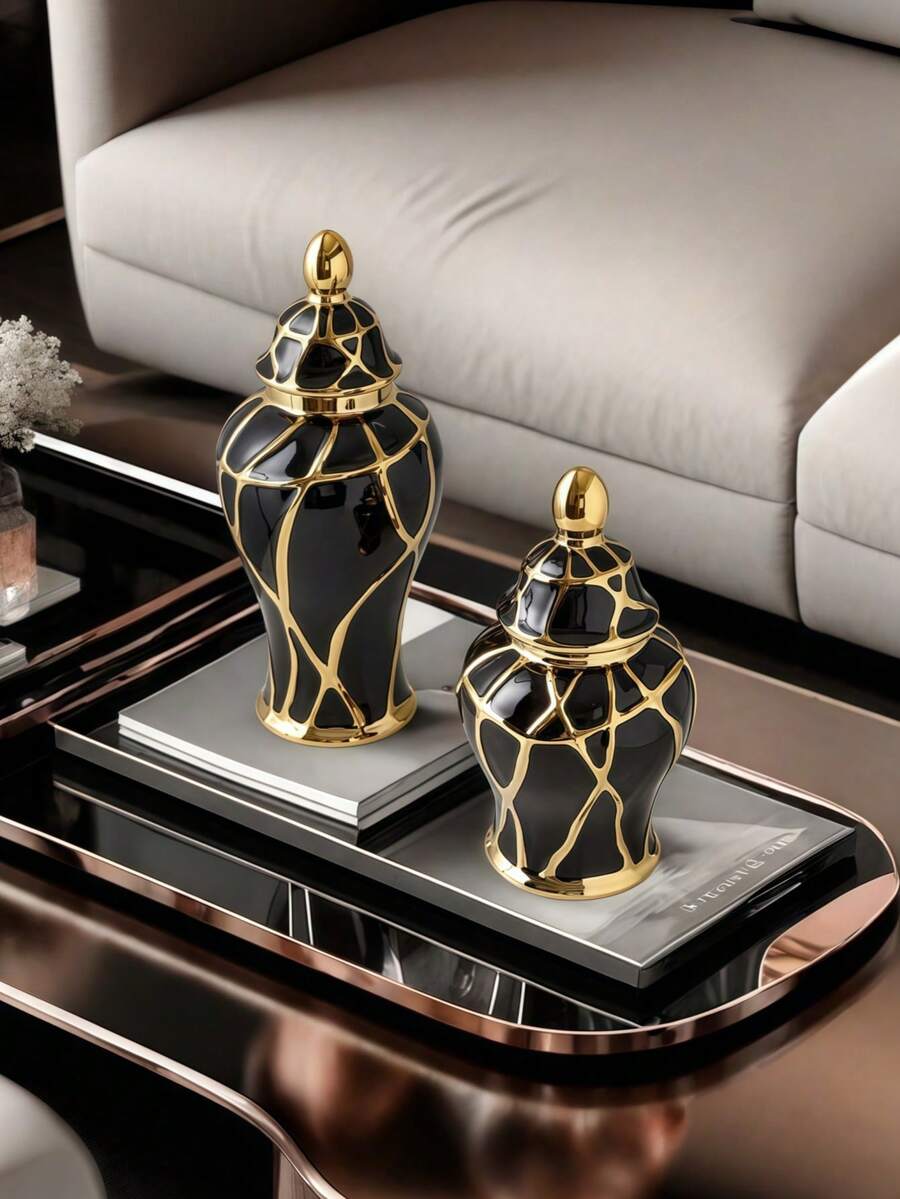 1 chiếc bình hoa gốm sứ kiểu Châu Âu sang trọng với hiệu ứng rạn nứt, thích hợp để cắm hoa trong phòng khách, văn phòng, trang trí hoa khô, trang trí tủ TV, v.v.