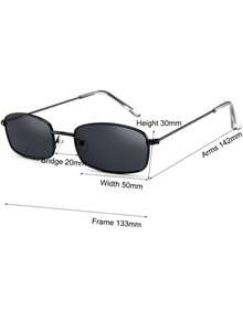 1 Kính thời trang gọng vuông nhỏ Unisex, thích hợp sử dụng hàng ngày - 1PC vàng đỏ - Xem 3