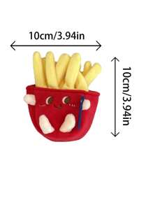 1 pieza Llavero de peluche con diseño de dibujos animados, llavero de poliéster casual y adorable con motivos de comida y bebida como hot dog, pata de pollo, hamburguesa, papas fritas, expresiones de comida, accesorio colgante para mochila, escuela, oficina, amigos, cumpleaños, vacaciones, de vuelta a la escuela, accesorio para coche, dije para bolsa, mochila