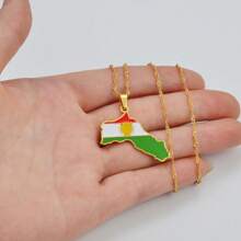 1 pièce Collier pendentif à gros charms de 5 cm, couleur argent/or, bijoux kurdes pour femmes et hommes