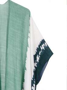 Beautiful Nomad 女士撞色扎染和服罩衫 - 薄荷綠 - 查看 4