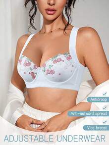 White Seamless Lace Underwear Women's Push-Up All-Match Breathable Bra