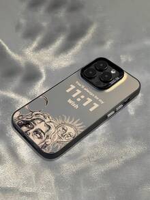 1 pieza Funda protectora para teléfono con diseño de arte lineal abstracto en color negro mate y acabado esmerilado, patrón minimalista creativo, protección de cámara a prueba de golpes, compatible con iPhone 11/12/13/14/15/16 Pro Max/X/XS/XR/16E/15 Plus, Galaxy A03/A05/A05S/A12, resistente al agua, a las caídas y a los arañazos - Gris - Ver 1