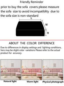 1件装四季弹力雪尼尔沙发套，防滑全包覆式沙发座垫，可水洗防尘沙发套，家居装饰宠物友好型保护套，适用于卧室、办公室、客厅、L型贵妃椅以及1-2-3-4人沙发 - 粉色 - 查看 12