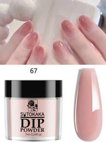 1 boîte système d'extension d'art d'ongle de poudre acrylique de trempage de couleur claire rose, beige et marron de 7 ml, poudre de paillettes de sculpture 3D, poudre de poussière pour ongles pour DIY, charmes d'ongles, bijoux d'ongle, fournitures d'ongles