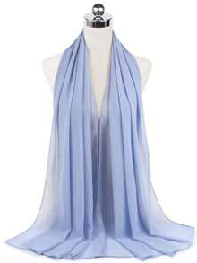 1 pieza Pañuelo de cabeza de gasa de unicolor elegante con perlas, hiyab musulmán versátil, adecuado para abayas de todas las estaciones, se puede usar como chal protector solar para vacaciones y atuendo modesto simple diario (Este producto es de 70*180cm talla única, debido a las diferencias de iluminación y pantalla, puede haber algunas diferencias de color, no se aceptan devoluciones por problemas de color o talla) - Gasa perlada - Ver 31