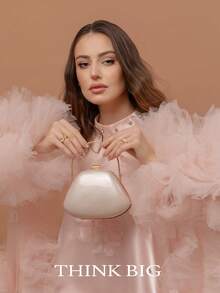 Acrylic Elegance Prom Shell Shaped Bag Luxury Marble Clutch Evening Purses For Women Glitter Handbag For Wedding Cocktail Party Prom