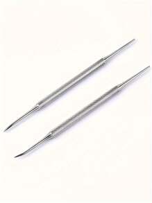 2 pezzi di sollevatore per unghie dei piedi in acciaio inossidabile argento a doppia testina, strumento per rimuovere unghie incarnite e sporcizia, lima per unghie multifunzione, strumenti professionali per pedicure e lima per la bellezza