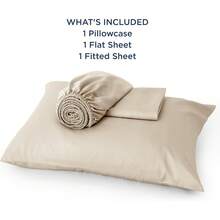 Bedsure Queen Sheet Set, Cooling Sheets For Queen Size Bed Set, Rayon Derived From Bamboo, Breathable & Soft Deep Pocket Up To 16 Inches, Hotel Luxury Silky Bedding, Bedsheet & Pillowcases, Dark Grey - 03 - 米色 - 查看 6