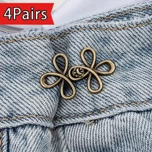 1/2 对金属无缝带扣腰带，可拆卸幸运结扣适合牛仔裤和裙子，可调节时尚配饰 - 黑色、金色、银灰色、古铜色 - 彩色 - 查看 28