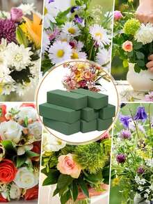 Bộ 20/10/1 miếng, Khối xốp cắm hoa khô và ướt, Khối xốp polystyrene màu xanh lá cây, Thích hợp cho cắm hoa, trang trí cây cảnh, trang trí Ngày Valentine, trang trí Ngày của Mẹ, trang trí đám cưới, quà tặng Ngày Valentine, trang trí mùa xuân và đồ thủ công DIY, cũng thích hợp cho cắm hoa mùa xuân và đồ thủ công DIY. Trang trí hoa hồng, phong cách trang trí, đồ dùng cho Ngày Valentine, đám cưới và các ngày lễ. - xanh A - Xem 4