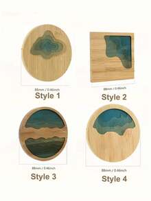 1 Personalized Turquoise Resin Wave Design Coaster, Custom Coaster With Name And Date, Housewarming Wedding Gift, Customized Fridge Magnet - Multicolor - View 12