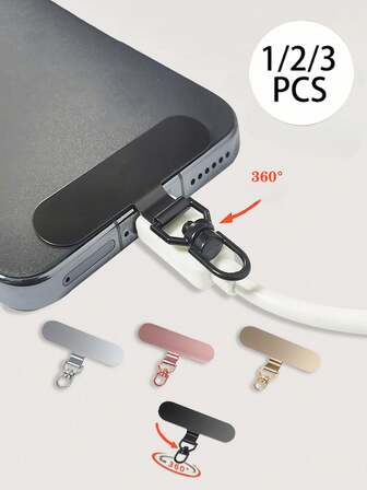 1/2/3 件通用手机挂绳贴片可旋转设计，金属超薄手机带配件旅行必需品旅行配件假期暑假返校