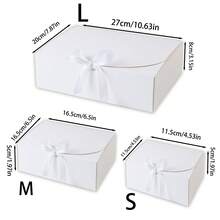 3/5/15PCs Gift Boxes With Lids, White Black 10.6X8X3.2 Inch Gift Boxes, Bridesmaid Proposal Box With Ribbon, Kraft Paper Boxes For Wedding, Packaging, Present, Birthday, Christmas, Party - White - View 4