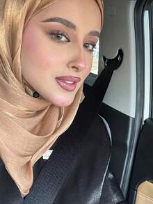 1 Khăn trùm đầu màu trơn cho nữ, Khăn trùm đầu lụa, Khăn choàng dài mềm mại, Khăn trùm đầu màu trơn bảo thủ, Thích hợp sử dụng hàng ngày cho trang phục - Kaki sẫm màu - Xem 5